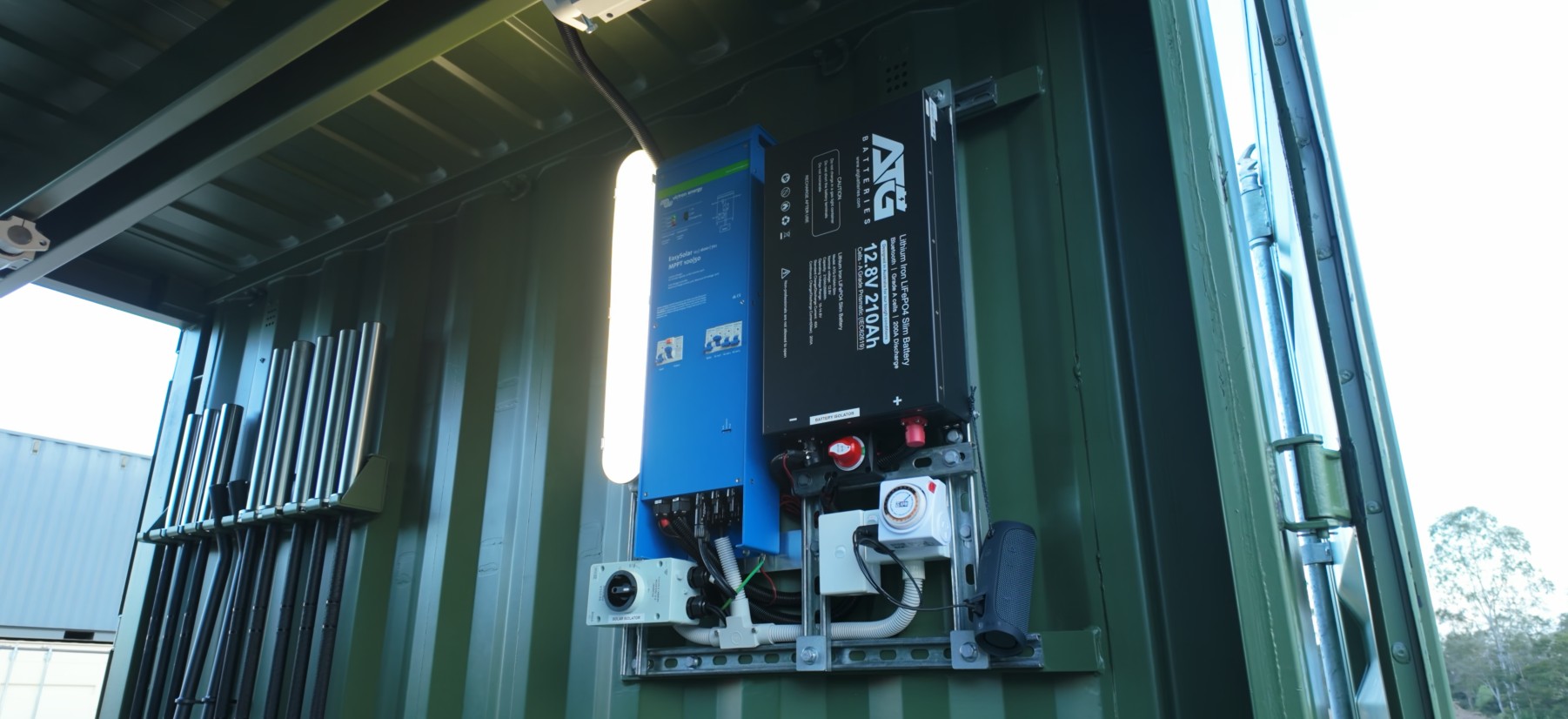 Battery and power-control equipment integrated inside a FORCES Rapid system