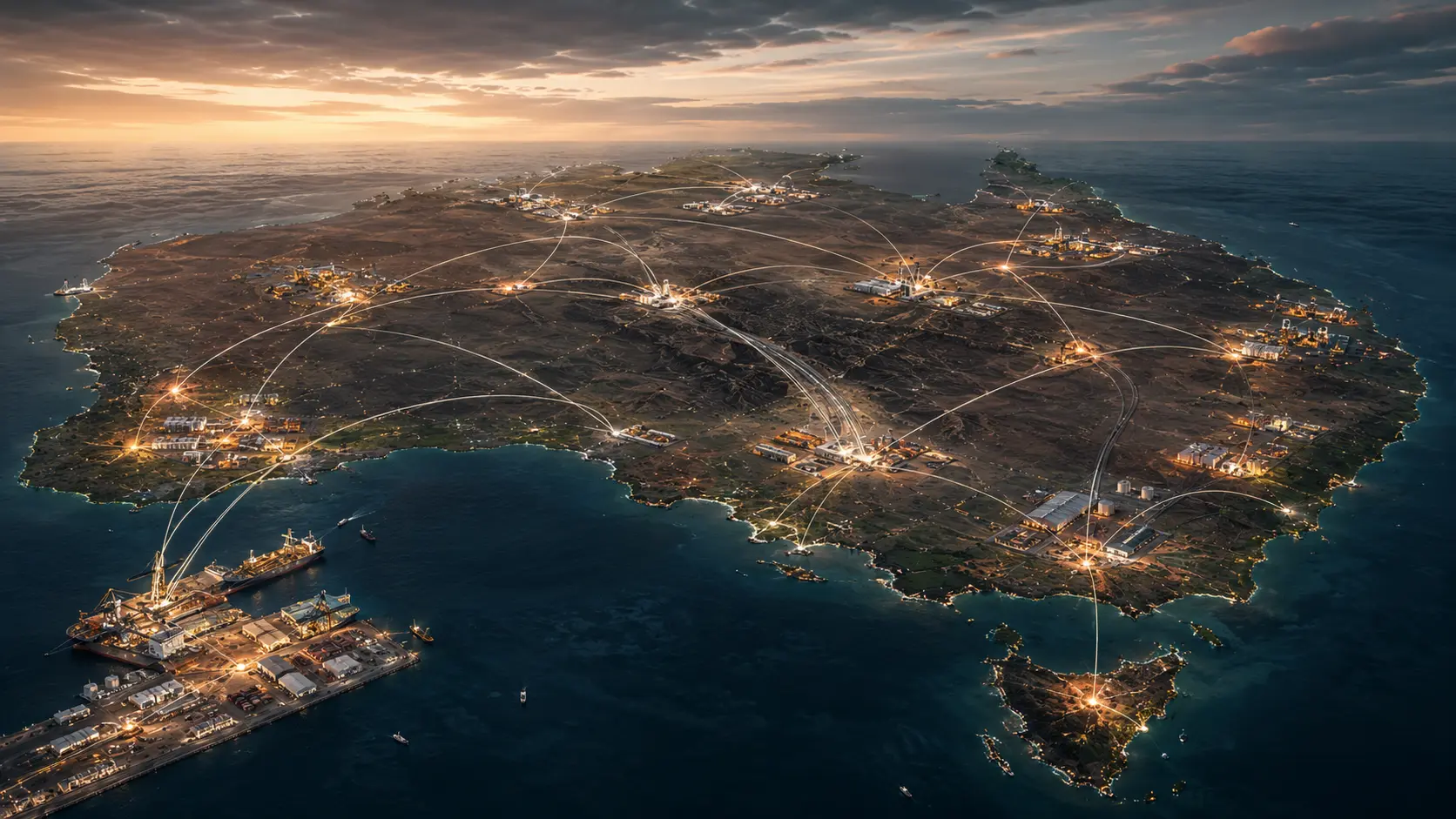 Connected industrial network across a coastal operating environment